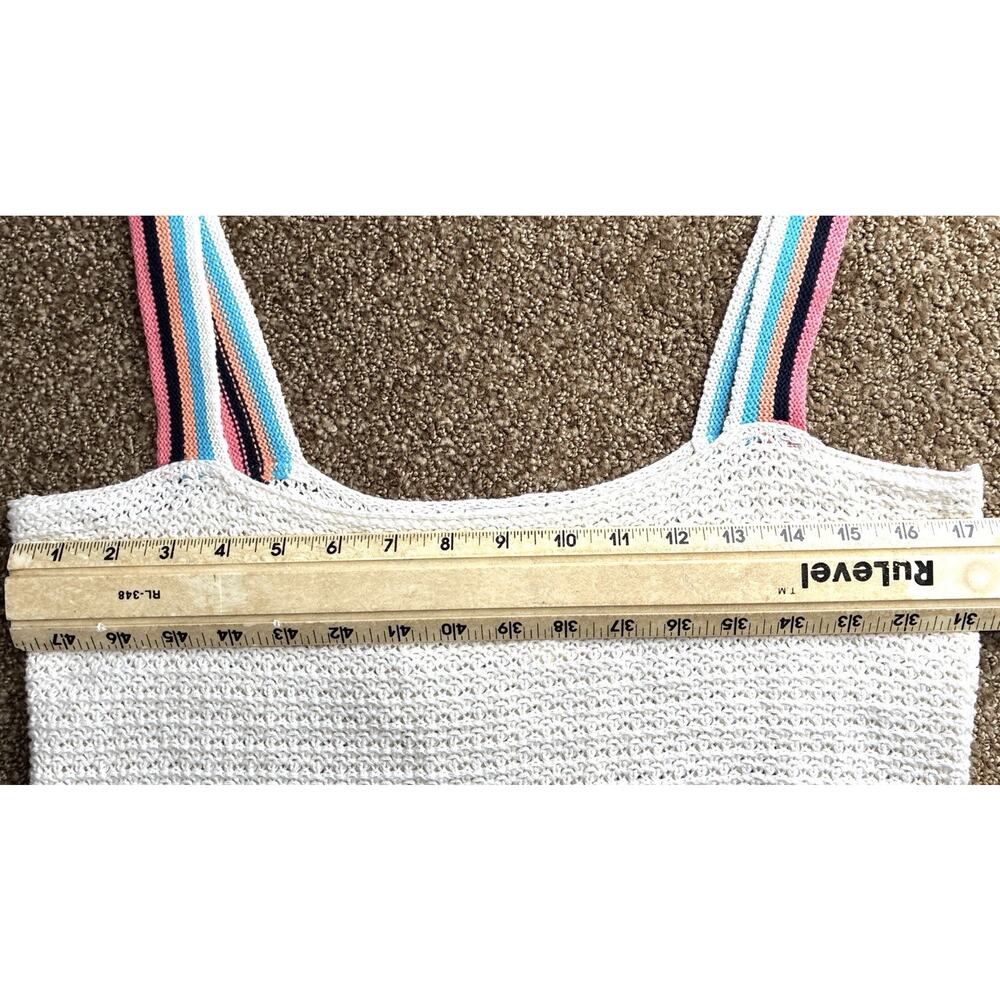 NWT Blue Rain by Francesca's Med Festival Boho Cream Crochet Cropped Tank - Picture 5 of 6